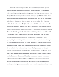 Peter Singer's Ethics: Global Poverty and Moral Obligation