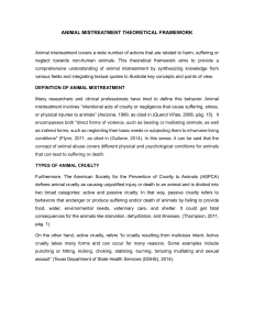 Animal Mistreatment Theoretical Framework: Definitions, Types, and Laws