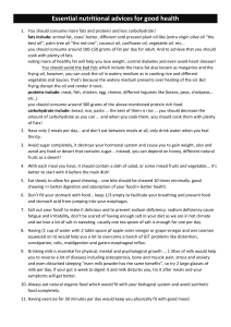 Essential Nutritional Advice for Good Health