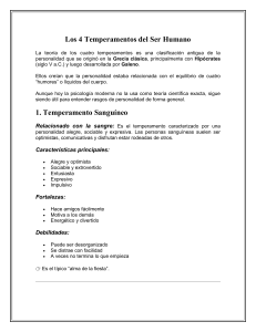 Los 4 Temperamentos del Ser Humano: Sangu&iacute;neo, Col&eacute;rico, Melanc&oacute;lico, Flem&aacute;tico