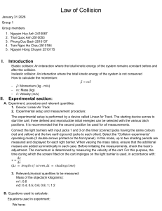 Law of Collision Experiment: Elastic vs Inelastic Collisions