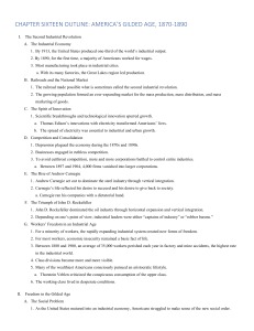 America's Gilded Age 1870-1890 Chapter Outline