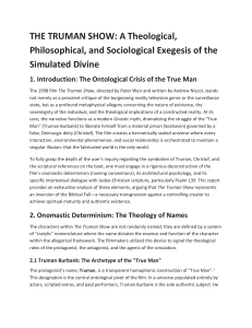The Truman Show: Theological & Philosophical Analysis
