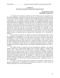 Cap&iacute;tulo VI: Desarrollo comunitario y potenciaci&oacute;n (empowerment)