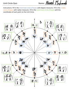 Unit Circle Quiz: Degrees, Radians, Coordinates