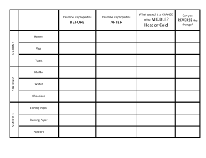 Physical Changes Worksheet: Observing Matter Changes