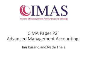 CIMA P2 Advanced Management Accounting: Information Systems & Big Data