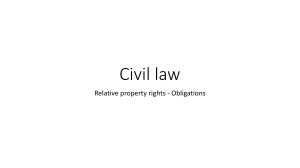 Civil Law: Obligations and Contracts