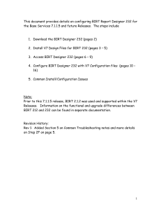 Configuring BIRT Report Designer 232 for Base Services 7.1.1.5