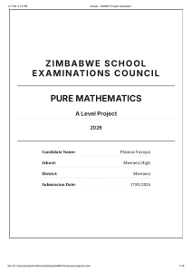 A-Level Pure Mathematics Project: Calculus for Irrigation Optimization