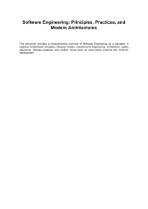 Software Engineering: Principles, Practices, Modern Architectures