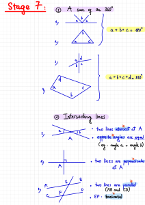 Stage 7: Angle Sums & Intersecting Lines Geometry