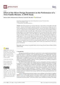 Effect of Mixer Design Parameters on Twin Paddle Blender Performance