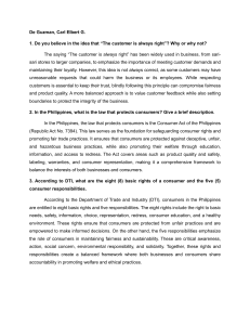Consumer Rights & Responsibilities in the Philippines