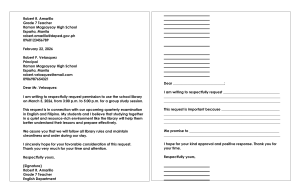 Grade 7 Teacher's Library Use Request for Study Session