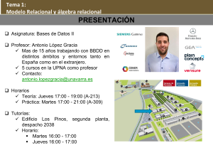 Presentaci&oacute;n Tema 1: Modelo Relacional y &Aacute;lgebra Relacional