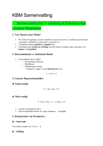 KBM Samenvatting: Enkelvoudige Lineaire Regressie