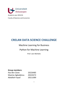 Crelan Data Science Challenge: Machine Learning for Business