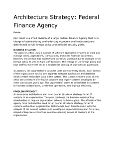 Federal Finance Agency Enterprise Architecture Strategy
