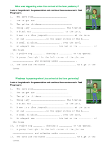 Past Progressive Worksheet: Farm Scene Exercise