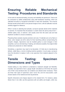 Mechanical Testing Procedures & Standards