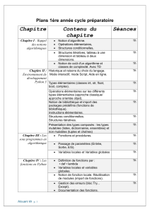 Plan d'&eacute;tudes 1&egrave;re ann&eacute;e cycle pr&eacute;paratoire