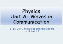 BTEC Unit 1 Physics: Waves in Communication Coursebook