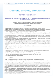 D&eacute;cret 2016-1318 sur les travaux &eacute;lectriques