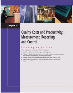 Chapter 15: Quality Costs and Productivity
