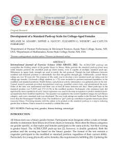 Standard Push-up Scale for College-Aged Females: Research