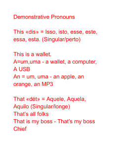 Pronomes Demonstrativos: Aprenda Ingl&ecirc;s e Portugu&ecirc;s