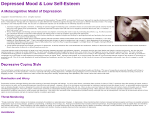 Metacognitive Model of Depression