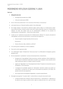 Modernidad Reflexiva (Giddens y Lash) - Sociolog&iacute;a de Procesos Globales