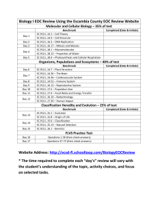 Biology I EOC Review Guide - Escambia County