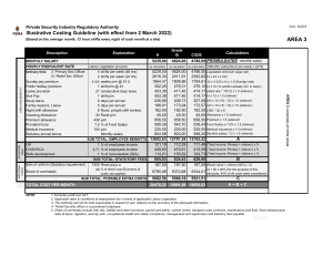 PSIRA 2022 Area 3 Costing Guideline