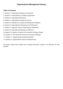 Organisational Management Essays: Topics & Analysis