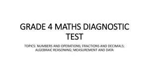 Grade 4 Maths Diagnostic Test