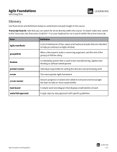 Agile Foundations Glossary with Doug Rose