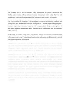 Railway Safety Management Directorate: Responsibilities & Standards