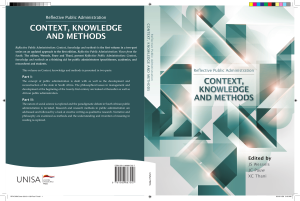 Reflective Public Administration: Context, Knowledge and Methods