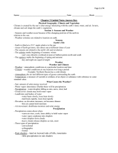 Physical Geography Chapter 3 Answer Key: Climate & Vegetation