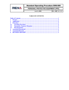 EHS-009 PPE Standard Operating Procedure