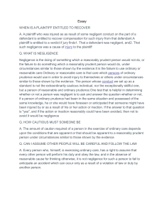 Negligence in Law: Plaintiff's Right to Recover