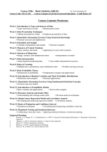 Basic Statistics (QR-II) Course Outline