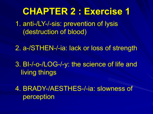 Medical Terminology Chapter 2 Exercise 1