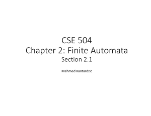 CSE 504 Rozdział 2: Automaty Skończone