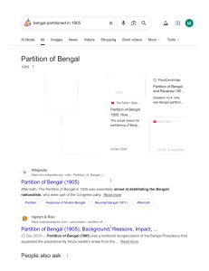 Partition of Bengal 1905: Background, Reasons, Impact