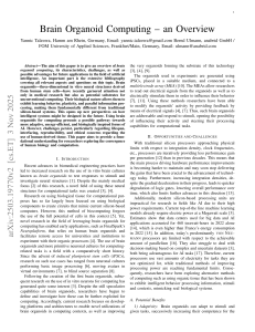 Brain Organoid Computing: An Overview