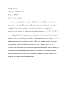 Chemistry Lab Report: Boiling Point of Ethanol