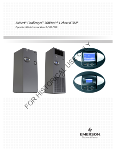 Liebert Challenger 3000 iCOM Operation & Maintenance Manual